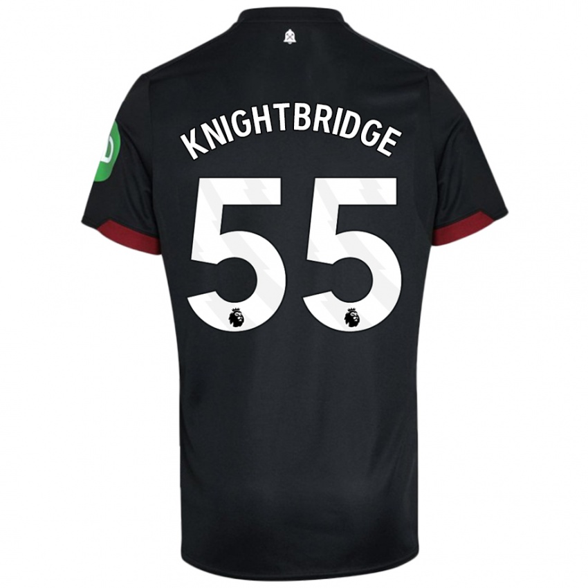 Niño Camiseta Jacob Knightbridge #55 Negro Blanco 2ª Equipación 2024/25 La Camisa México