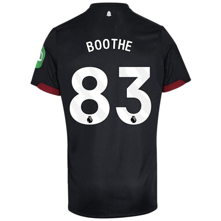 Niño Camiseta Sebastian Boothe #83 Negro Blanco 2ª Equipación 2024/25 La Camisa México