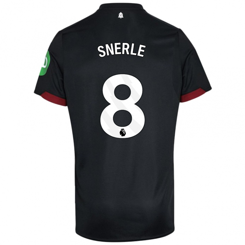 Niño Camiseta Emma Snerle #8 Negro Blanco 2ª Equipación 2024/25 La Camisa México