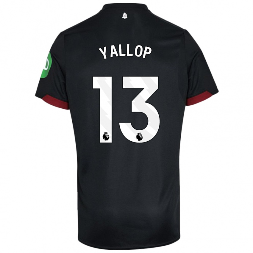 Niño Camiseta Tameka Yallop #13 Negro Blanco 2ª Equipación 2024/25 La Camisa México