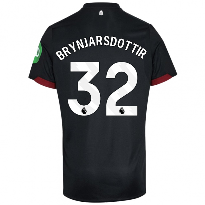 Niño Camiseta Dagný Brynjarsdottir #32 Negro Blanco 2ª Equipación 2024/25 La Camisa México