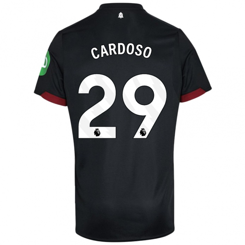 Niño Camiseta Goncalo Cardoso #29 Negro Blanco 2ª Equipación 2024/25 La Camisa México