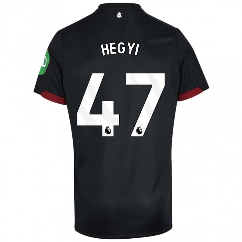 Niño Camiseta Krisztian Hegyi #47 Negro Blanco 2ª Equipación 2024/25 La Camisa México