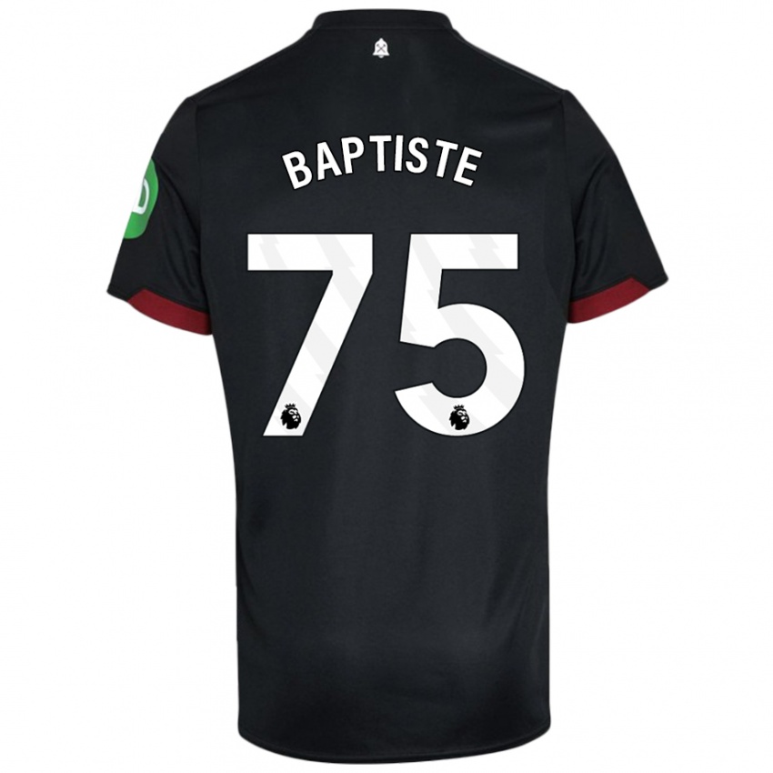 Niño Camiseta Jamal Baptiste #75 Negro Blanco 2ª Equipación 2024/25 La Camisa México