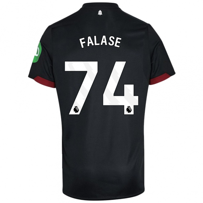 Niño Camiseta Asher Falase #74 Negro Blanco 2ª Equipación 2024/25 La Camisa México