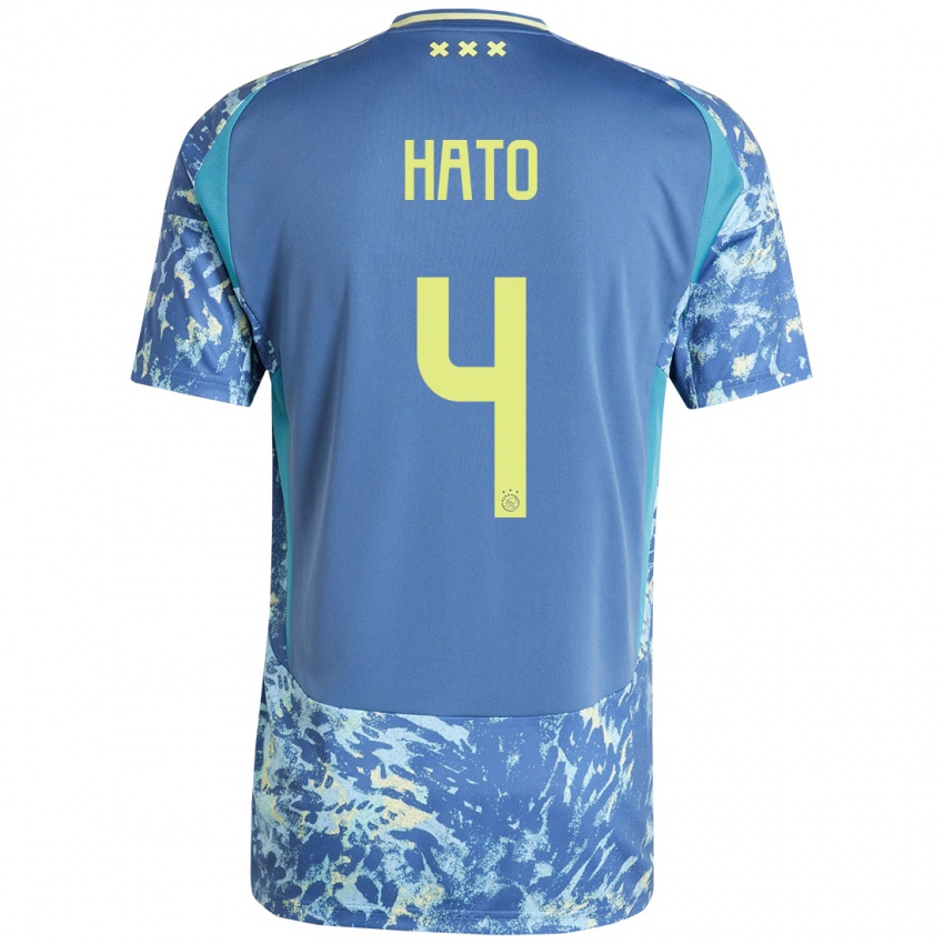 Niño Camiseta Jorrel Hato #4 Gris Azul Amarillo 2ª Equipación 2024/25 La Camisa México