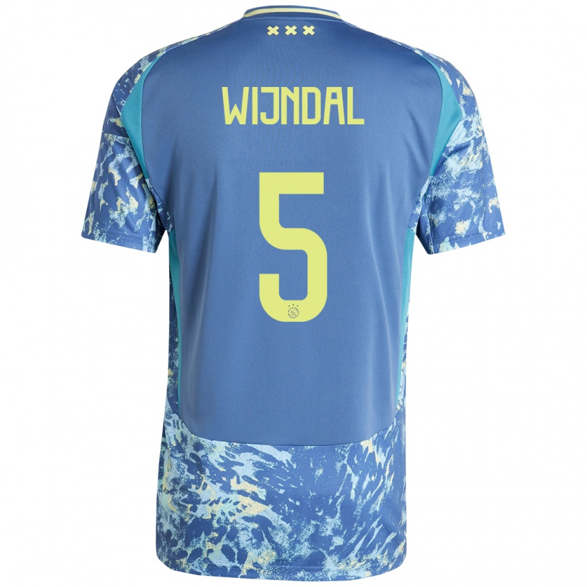 Niño Camiseta Owen Wijndal #5 Gris Azul Amarillo 2ª Equipación 2024/25 La Camisa México