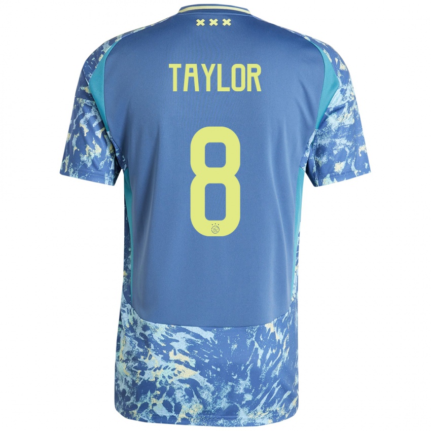 Niño Camiseta Kenneth Taylor #8 Gris Azul Amarillo 2ª Equipación 2024/25 La Camisa México