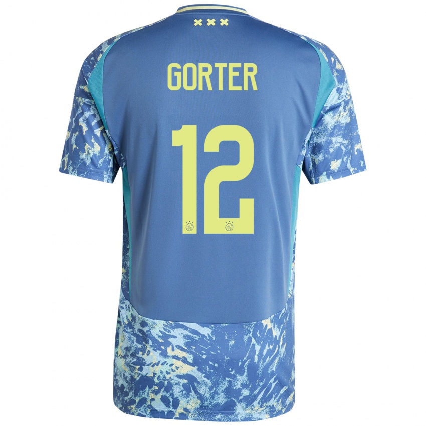 Niño Camiseta Jay Gorter #12 Gris Azul Amarillo 2ª Equipación 2024/25 La Camisa México