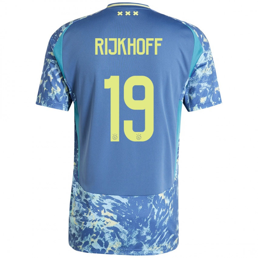 Niño Camiseta Julian Rijkhoff #19 Gris Azul Amarillo 2ª Equipación 2024/25 La Camisa México