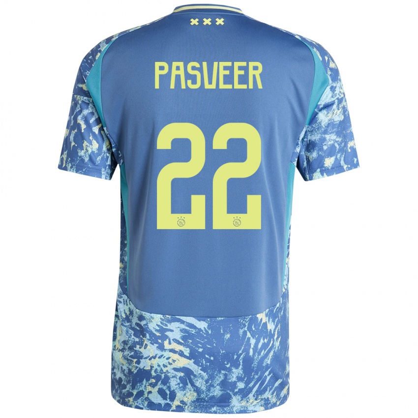 Niño Camiseta Remko Pasveer #22 Gris Azul Amarillo 2ª Equipación 2024/25 La Camisa México