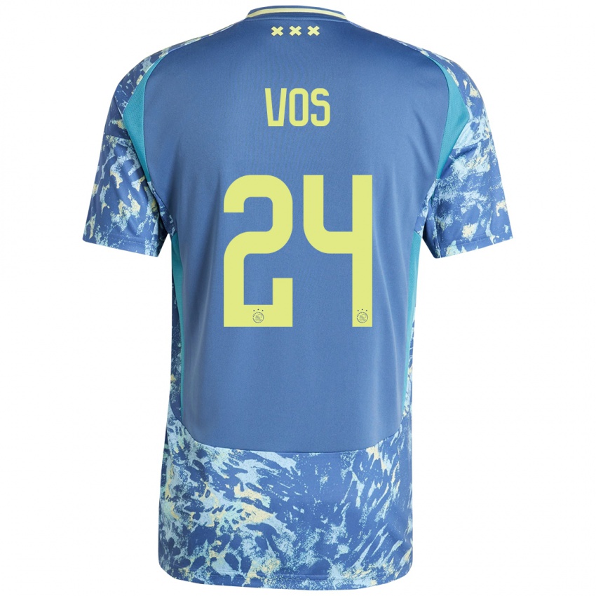 Niño Camiseta Silvano Vos #24 Gris Azul Amarillo 2ª Equipación 2024/25 La Camisa México