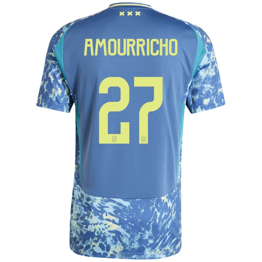 Niño Camiseta Amourricho Van Axel Dongen #27 Gris Azul Amarillo 2ª Equipación 2024/25 La Camisa México