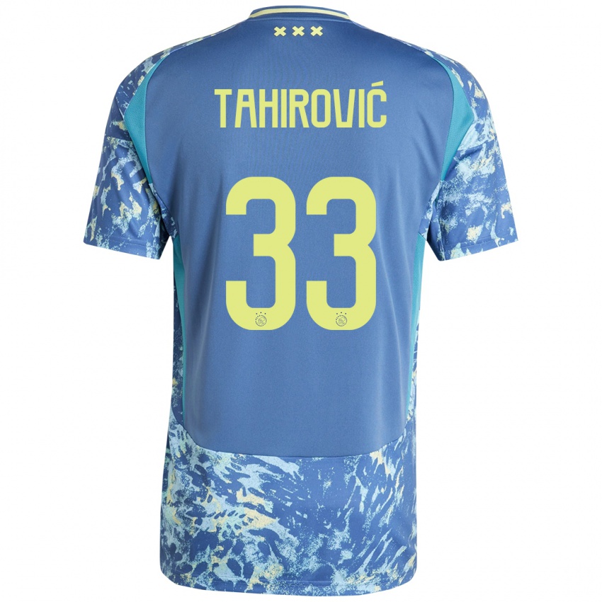 Niño Camiseta Benjamin Tahirovic #33 Gris Azul Amarillo 2ª Equipación 2024/25 La Camisa México