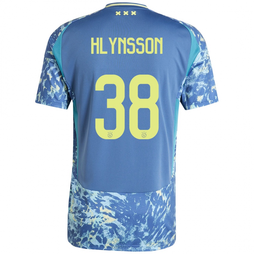 Niño Camiseta Kristian Hlynsson #38 Gris Azul Amarillo 2ª Equipación 2024/25 La Camisa México