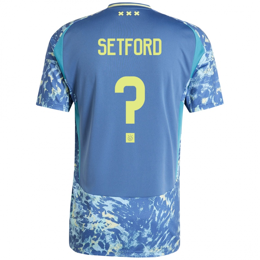 Niño Camiseta Charlie Setford #0 Gris Azul Amarillo 2ª Equipación 2024/25 La Camisa México