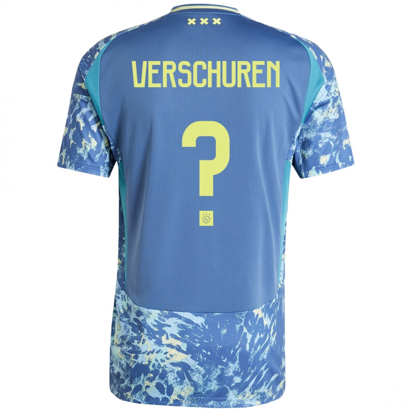 Niño Camiseta Nick Verschuren #0 Gris Azul Amarillo 2ª Equipación 2024/25 La Camisa México