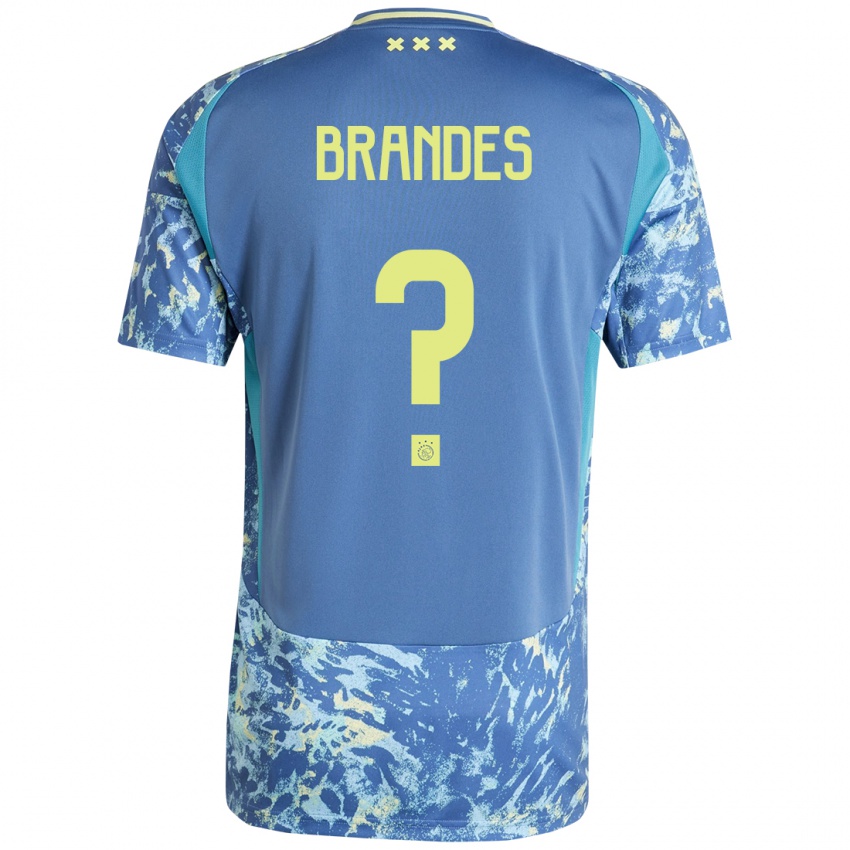 Niño Camiseta Julian Brandes #0 Gris Azul Amarillo 2ª Equipación 2024/25 La Camisa México