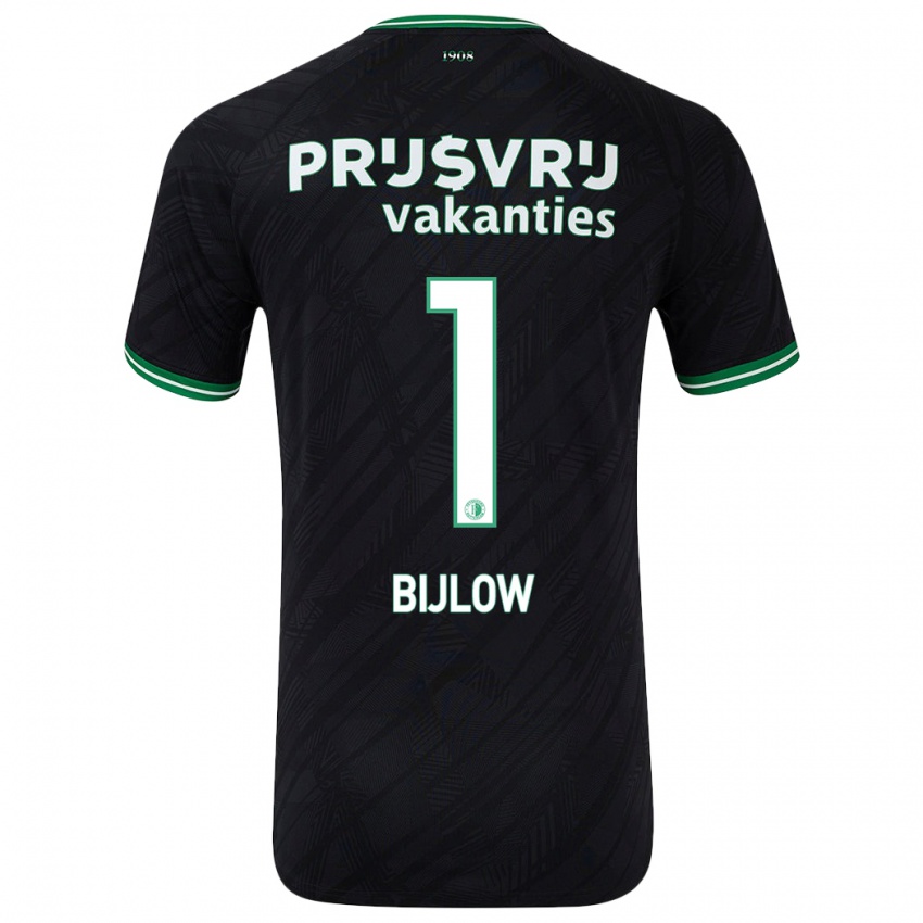 Niño Camiseta Justin Bijlow #1 Negro Verde 2ª Equipación 2024/25 La Camisa México