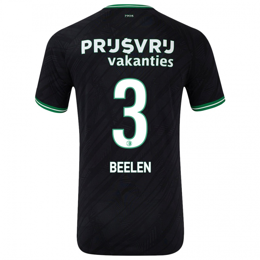 Niño Camiseta Thomas Beelen #3 Negro Verde 2ª Equipación 2024/25 La Camisa México