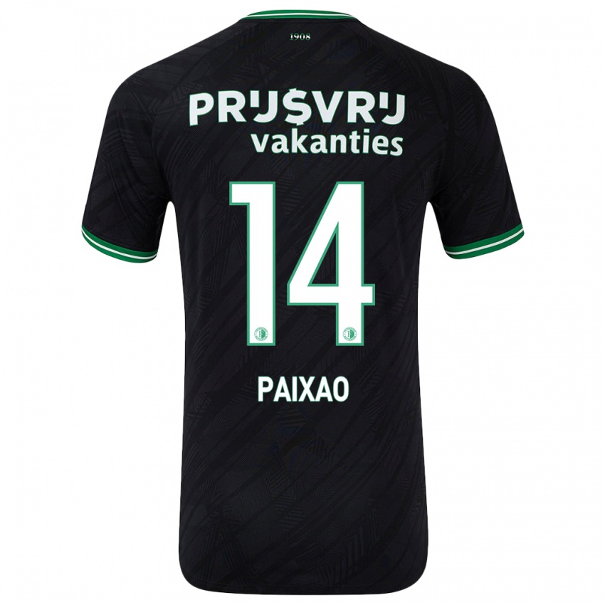 Niño Camiseta Igor Paixão #14 Negro Verde 2ª Equipación 2024/25 La Camisa México