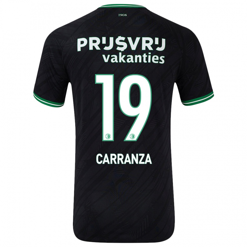 Niño Camiseta Julián Carranza #19 Negro Verde 2ª Equipación 2024/25 La Camisa México