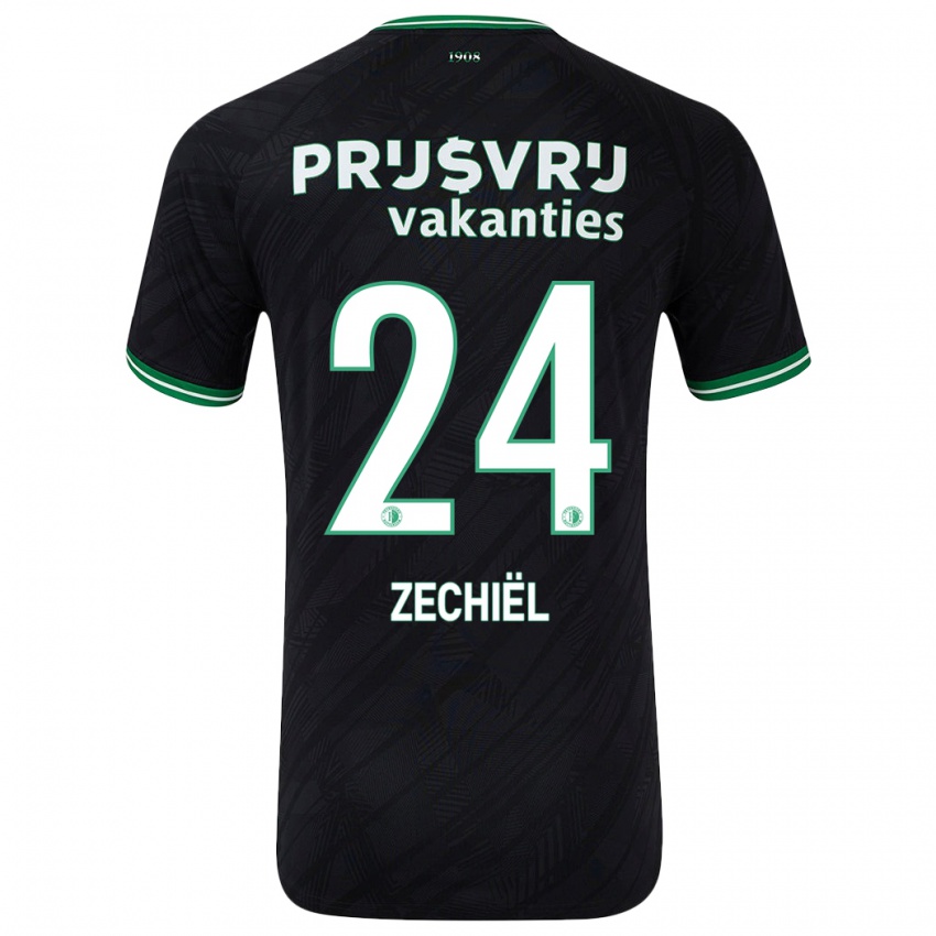 Niño Camiseta Gjivai Zechiel #24 Negro Verde 2ª Equipación 2024/25 La Camisa México