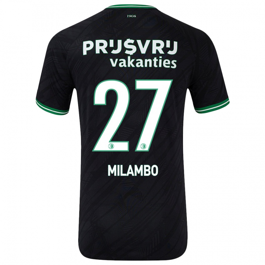 Niño Camiseta Antoni Milambo #27 Negro Verde 2ª Equipación 2024/25 La Camisa México