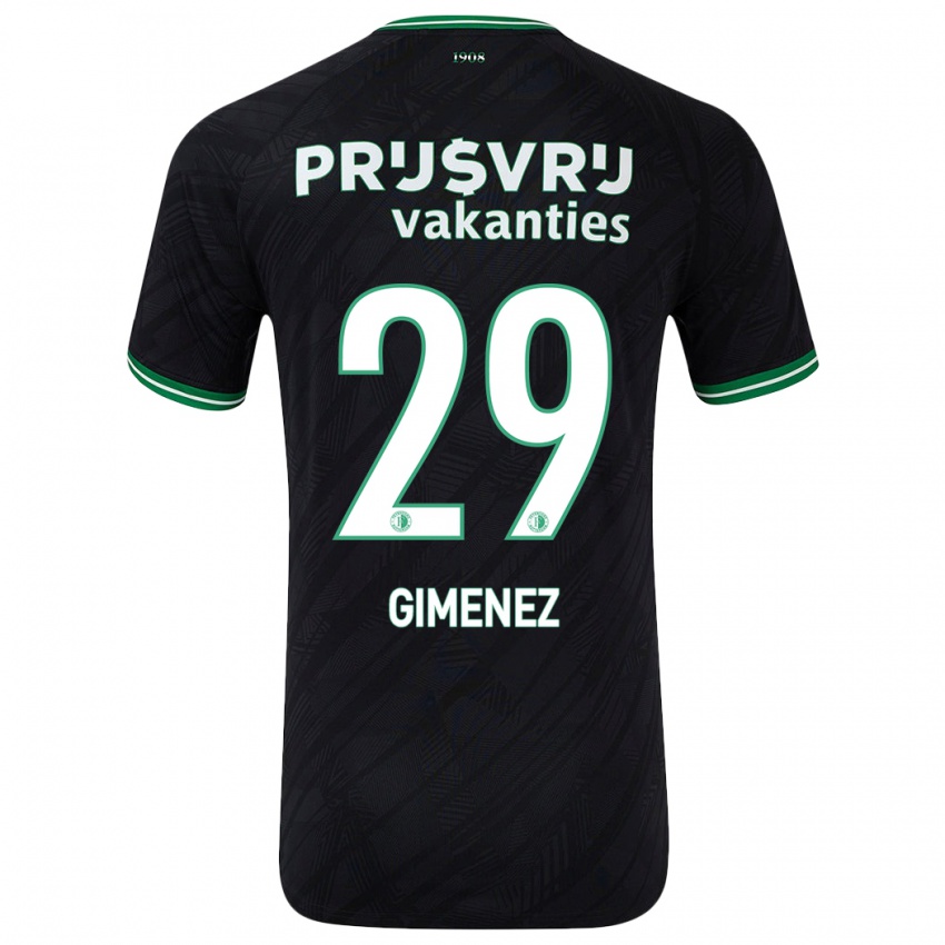 Niño Camiseta Santiago Gimenez #29 Negro Verde 2ª Equipación 2024/25 La Camisa México