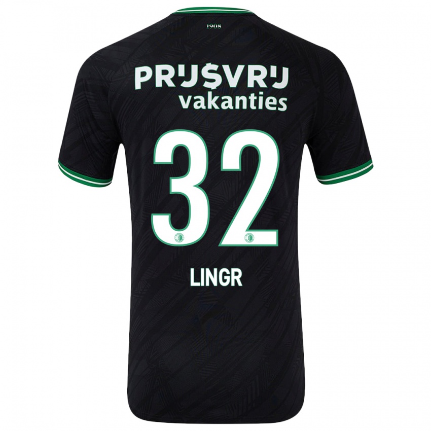 Niño Camiseta Ondrej Lingr #32 Negro Verde 2ª Equipación 2024/25 La Camisa México