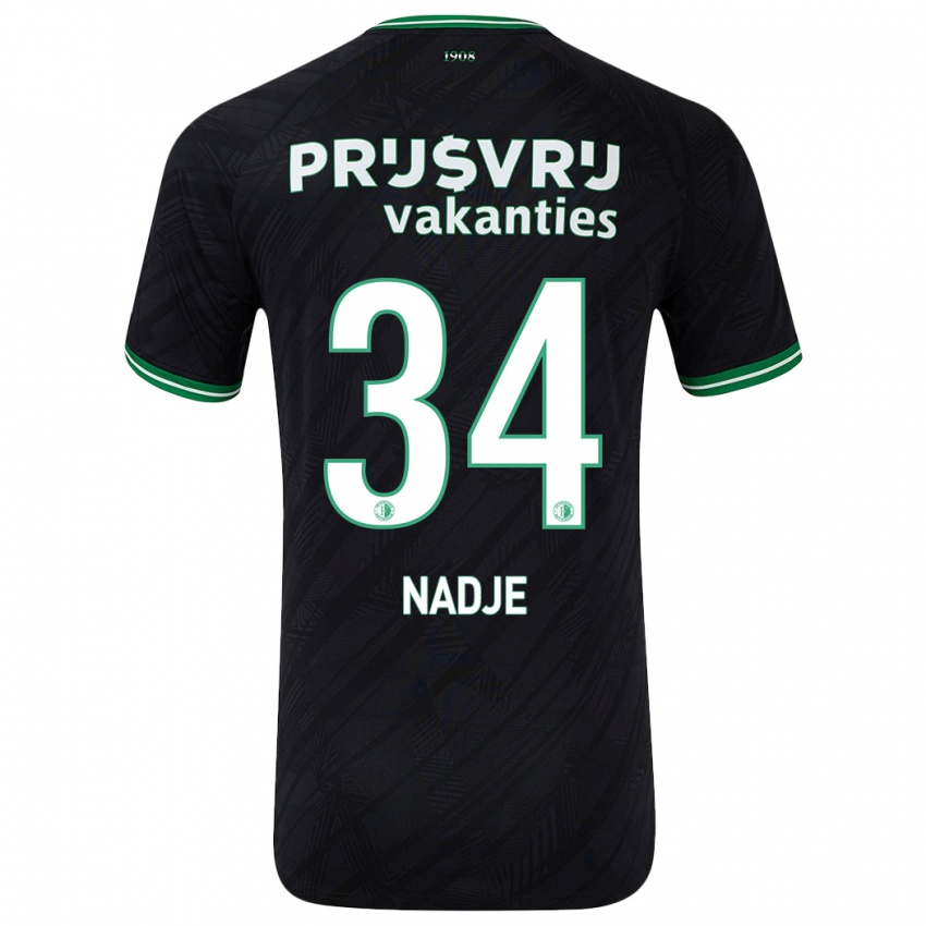 Niño Camiseta Chris-Kévin Nadje #34 Negro Verde 2ª Equipación 2024/25 La Camisa México