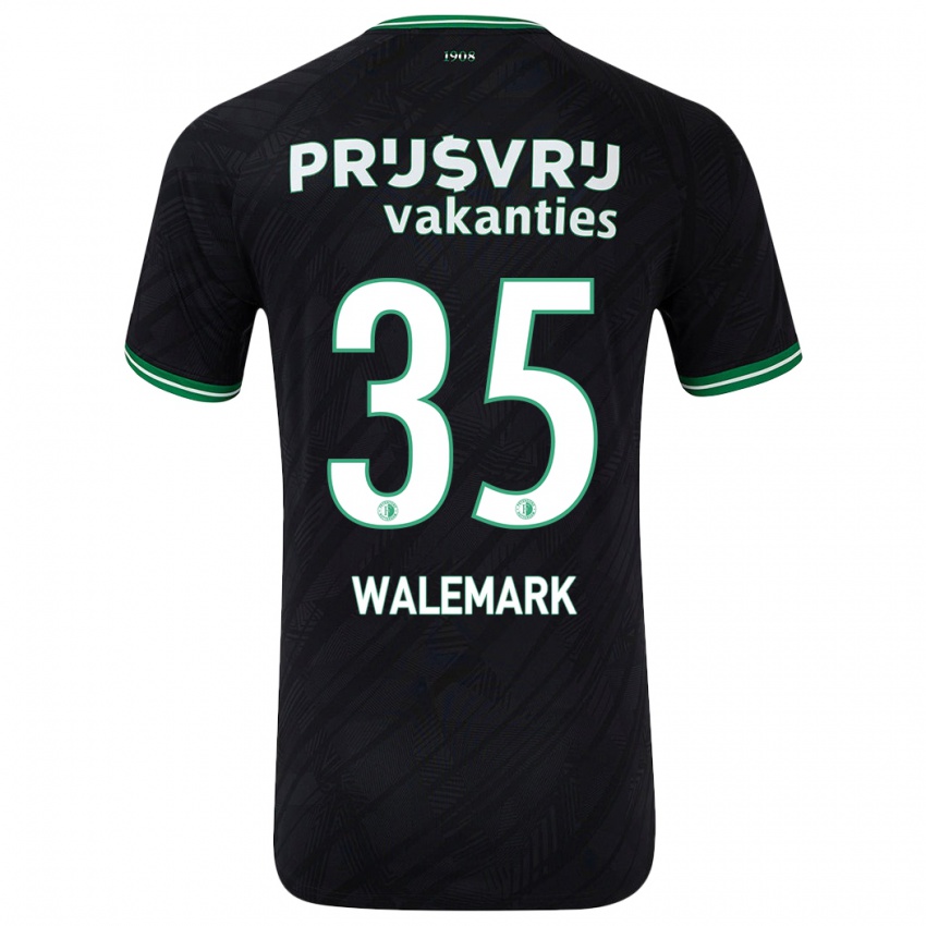 Niño Camiseta Patrik Walemark #35 Negro Verde 2ª Equipación 2024/25 La Camisa México