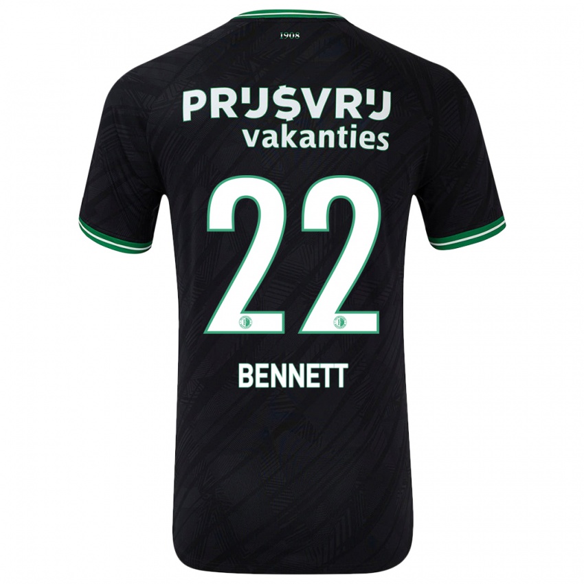 Niño Camiseta Walter Bennett #22 Negro Verde 2ª Equipación 2024/25 La Camisa México