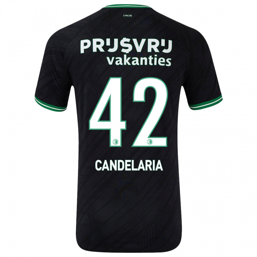 Niño Camiseta Jayden Candelaria #42 Negro Verde 2ª Equipación 2024/25 La Camisa México