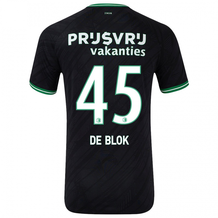 Niño Camiseta Lars De Blok #45 Negro Verde 2ª Equipación 2024/25 La Camisa México