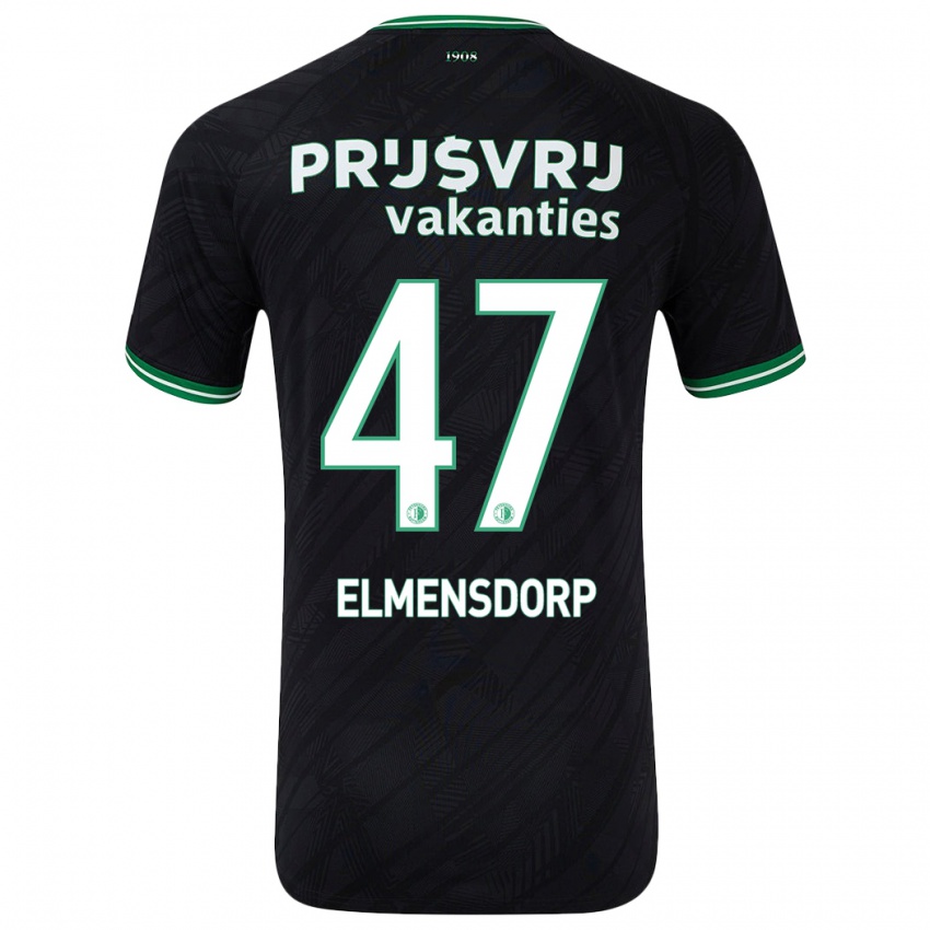 Niño Camiseta Paris Elmensdorp #47 Negro Verde 2ª Equipación 2024/25 La Camisa México