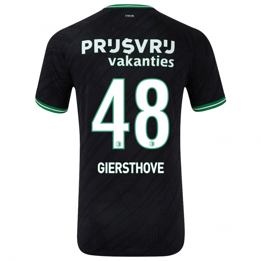 Niño Camiseta Djomar Giersthove #48 Negro Verde 2ª Equipación 2024/25 La Camisa México