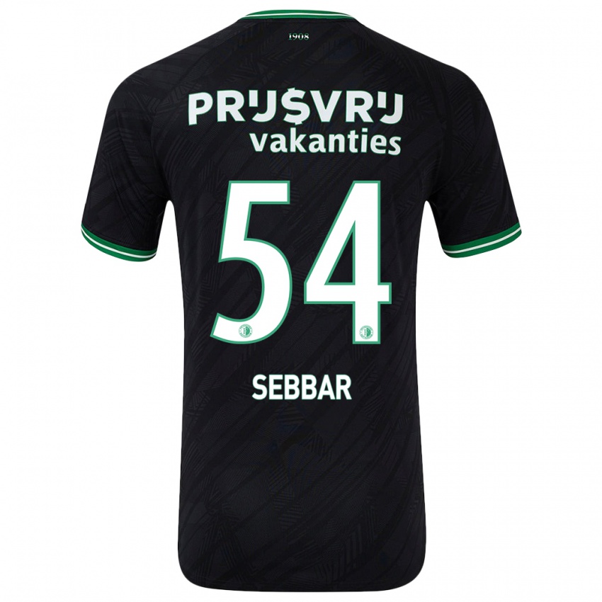 Niño Camiseta Marouane Sebbar #54 Negro Verde 2ª Equipación 2024/25 La Camisa México