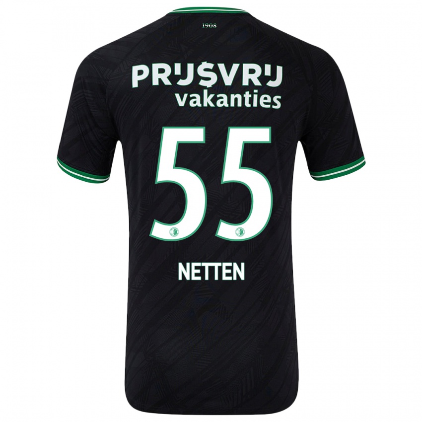 Niño Camiseta Luc Netten #55 Negro Verde 2ª Equipación 2024/25 La Camisa México