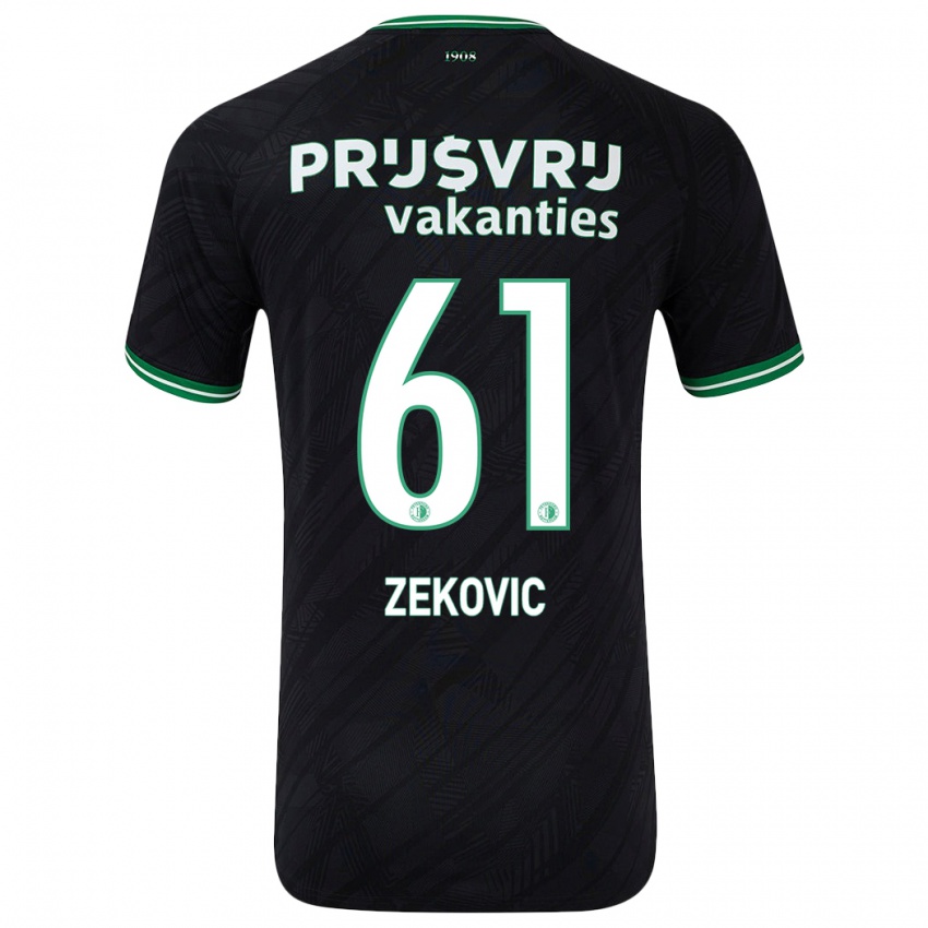 Niño Camiseta Aleks Zekovic #61 Negro Verde 2ª Equipación 2024/25 La Camisa México