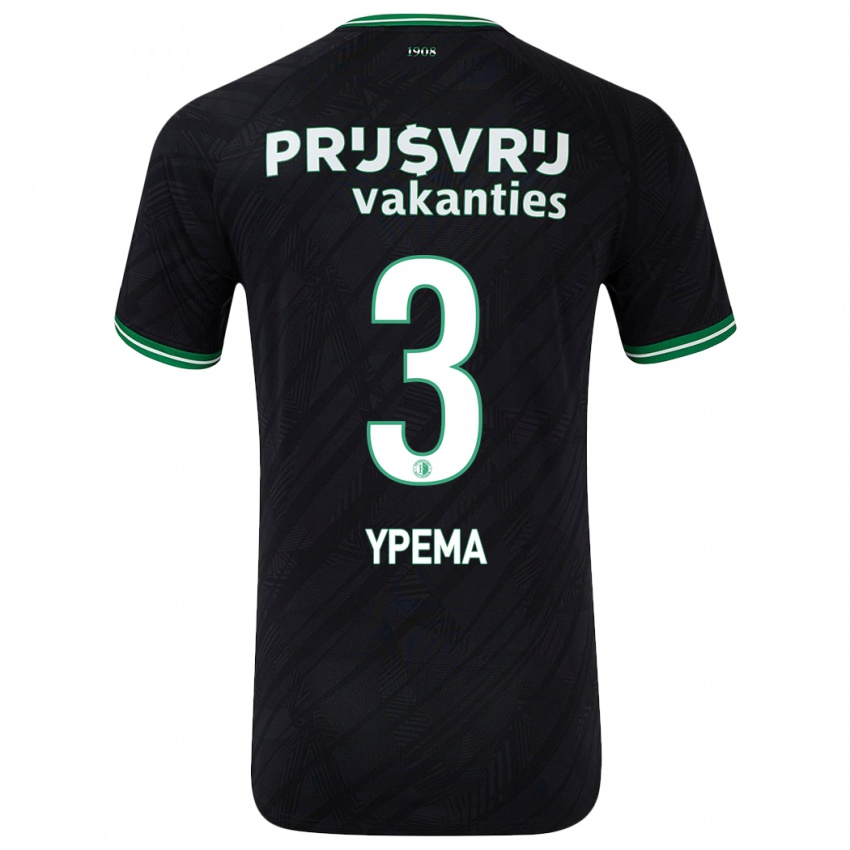 Niño Camiseta Danique Ypema #3 Negro Verde 2ª Equipación 2024/25 La Camisa México