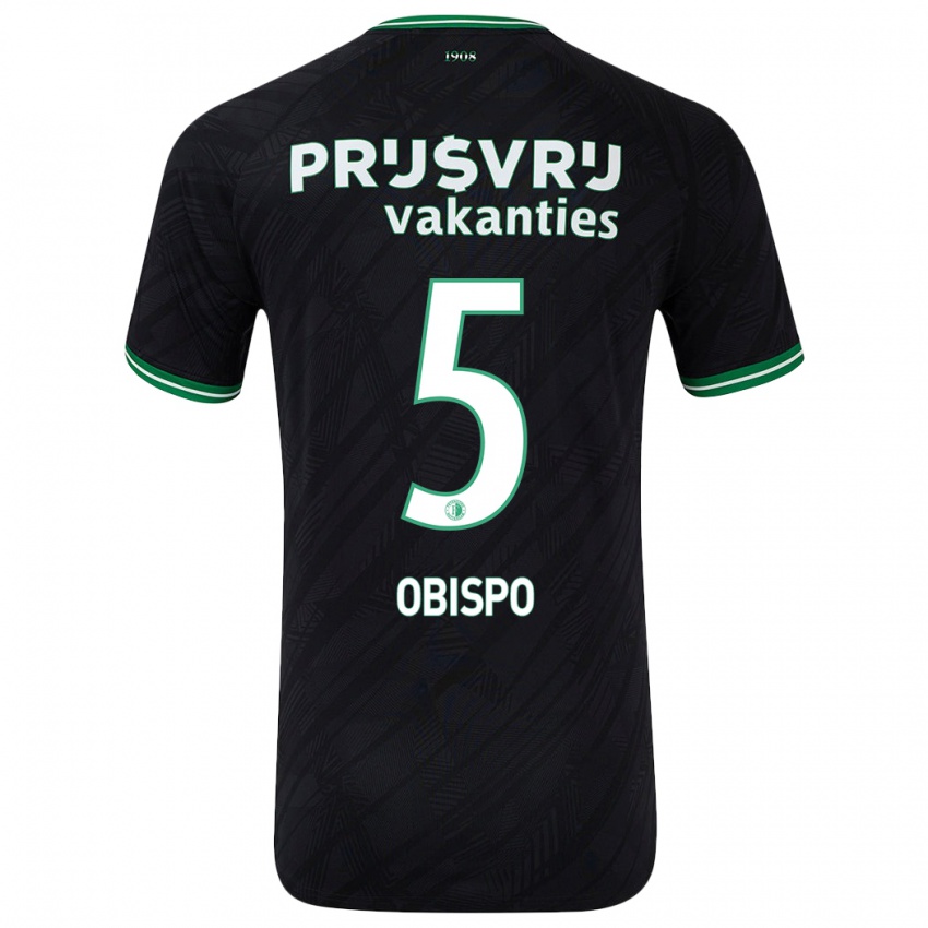 Niño Camiseta Celainy Obispo #5 Negro Verde 2ª Equipación 2024/25 La Camisa México