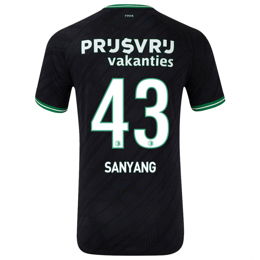 Niño Camiseta Amadou-David Sanyang #43 Negro Verde 2ª Equipación 2024/25 La Camisa México