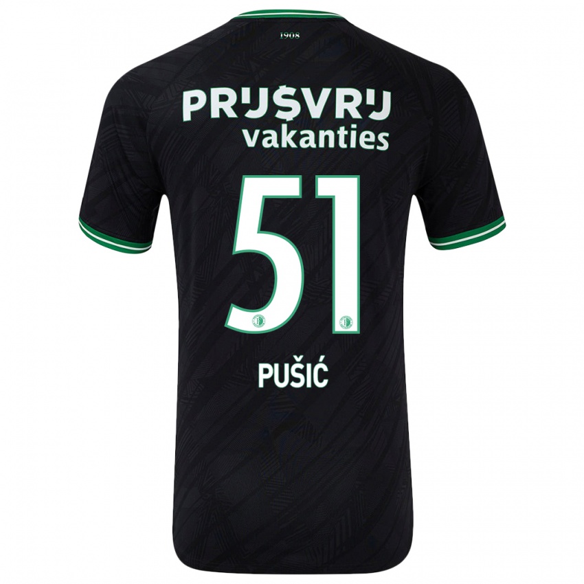 Niño Camiseta Noah Pušić #51 Negro Verde 2ª Equipación 2024/25 La Camisa México