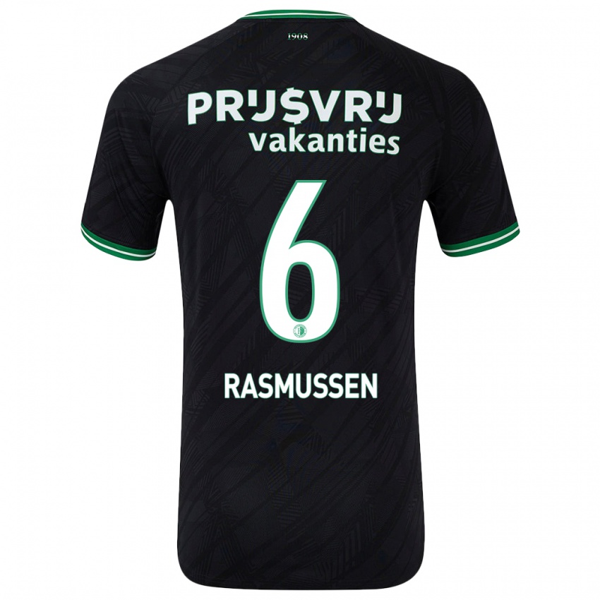 Niño Camiseta Jacob Rasmussen #6 Negro Verde 2ª Equipación 2024/25 La Camisa México