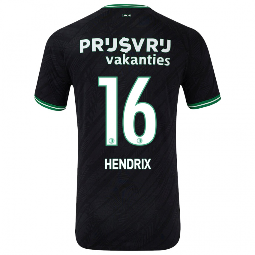 Niño Camiseta Jorrit Hendrix #16 Negro Verde 2ª Equipación 2024/25 La Camisa México