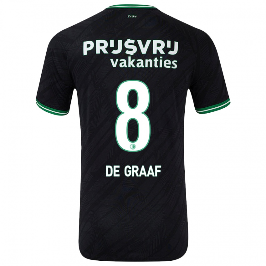 Niño Camiseta Esmee De Graaf #8 Negro Verde 2ª Equipación 2024/25 La Camisa México