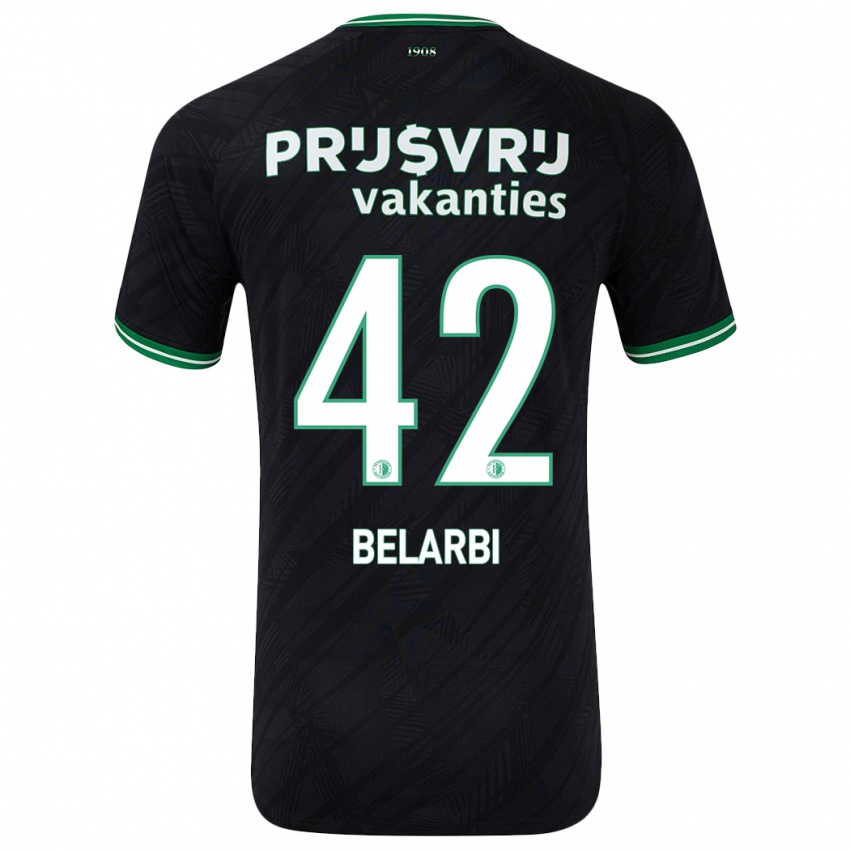 Niño Camiseta Abdel Belarbi #42 Negro Verde 2ª Equipación 2024/25 La Camisa México