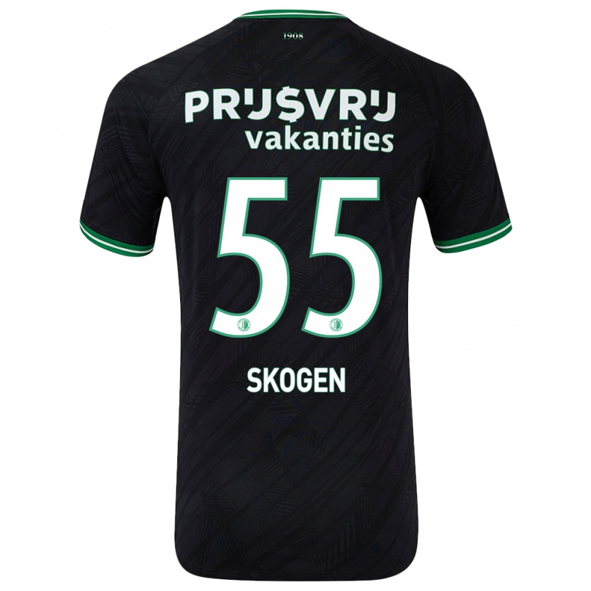 Niño Camiseta Sondre Skogen #55 Negro Verde 2ª Equipación 2024/25 La Camisa México