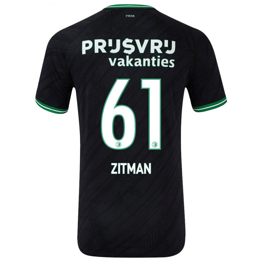 Niño Camiseta Sven Zitman #61 Negro Verde 2ª Equipación 2024/25 La Camisa México